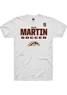 Drew Martin Western Michigan Broncos White NIL Stacked Box Short Sleeve Player T Shirt