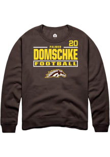 Palmer Domschke Western Michigan Broncos Mens Brown Football NIL Stacked Box Player Crew