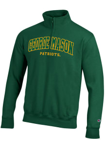Champion George Mason University Mens Green Arch Logo Long Sleeve Qtr Zip Pullover