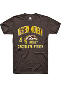 Zaccharya Wisdom Western Michigan Broncos Brown NIL Arch Logo Short Sleeve Player T Shirt