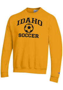 Champion Idaho Vandals Mens Gold Soccer Powerblend Long Sleeve Crew Sweatshirt