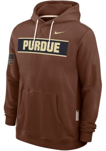 Nike Purdue Boilermakers Mens Brown Military Appreciation DriFit Long Sleeve Hoodie