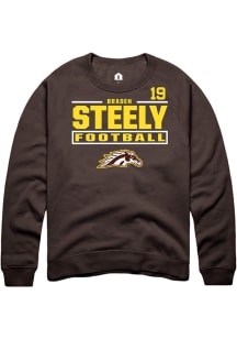 Braden Steely Western Michigan Broncos Mens Brown Football NIL Stacked Box Player Crew