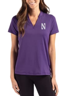 Cutter and Buck Northwestern Wildcats Womens Purple Forge Short Sleeve T-Shirt