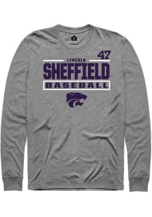 Lincoln Sheffield  K-State Wildcats Graphite Rally NIL Stacked Box Long Sleeve T Shirt