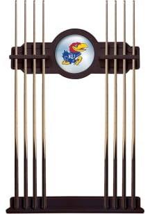 Kansas Jayhawks Solid Wood Cue Rack Pool Table