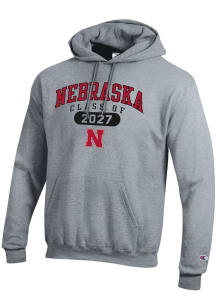 Champion Nebraska Cornhuskers Mens Grey Class of 2027 Powerblend Long Sleeve Hoodie