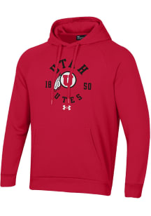 Under Armour Utah Utes Mens Red All Day Long Sleeve Hoodie