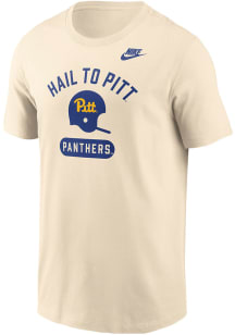 Nike Pitt Panthers Natural Football Football Helmet Core Short Sleeve T Shirt