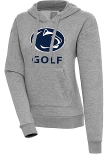 Antigua Penn State Nittany Lions Womens Grey Heather Golf  Victory Hooded Sweatshirt