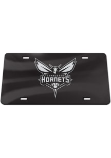 Charlotte Hornets Black Silver on Black Car Accessory License Plate