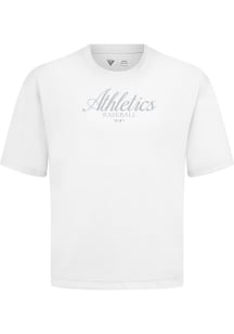 Levelwear Oakland Athletics White Signature Knit Ethereal Short Sleeve Fashion T Shirt