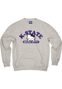 Blue 84 K-State Wildcats Womens Grey Quick Look Crew Sweatshirt