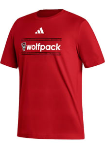 Adidas NC State Wolfpack Red Heat Seal Fresh Short Sleeve T Shirt