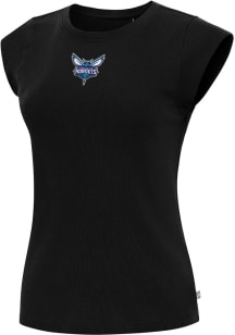 Antigua Charlotte Hornets Womens Black Show Off Short Sleeve T-Shirt
