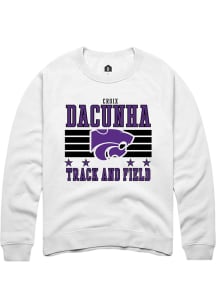 Croix DaCunha K-State Wildcats Mens White NIL Striped Player Crew
