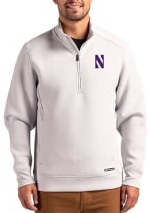 Cutter and Buck Northwestern Wildcats Mens Purple Roam Long Sleeve Qtr Zip Pullover