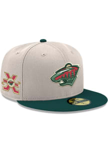 New Era Minnesota Wild Mens White Team Primary Logo 2-Tone 59FIFTY Fitted Hat