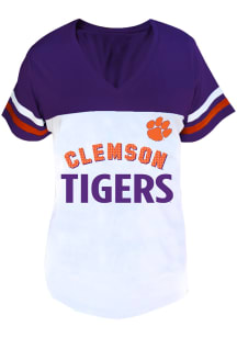 Clemson Tigers Womens Orange Split Body Short Sleeve T-Shirt