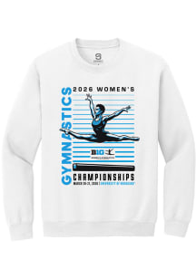 Summit Sportswear Big Ten Mens White 2026 Women's Gymnastics Championships Long Sleeve Crew Sweats..