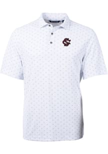 Cutter and Buck South Carolina Gamecocks Mens White Tile Print Short Sleeve Polo