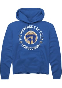 Summit Sportswear Tulsa Golden Hurricane Mens Blue HOMECOMING 2025 Long Sleeve Hoodie