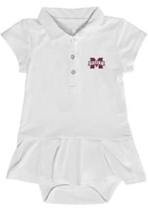 Mississippi State Bulldogs Baby Girls White Caroline Short Sleeve Dress