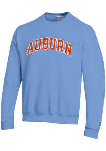 Champion Auburn Tigers Mens Light Blue Arch Name Long Sleeve Crew Sweatshirt