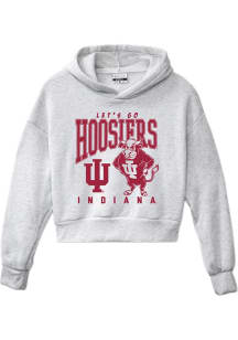 Indiana Hoosiers Womens Ash Effortless Hooded Sweatshirt