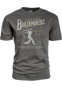 Blue 84 Purdue Boilermakers Black Big Ten Baseball Short Sleeve T Shirt