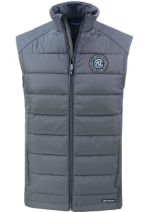 Cutter and Buck New York City FC Mens Graphite Evoke Sleeveless Jacket