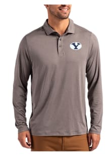 Cutter and Buck BYU Cougars Mens Graphite Coastline Long Sleeve Polo Shirt