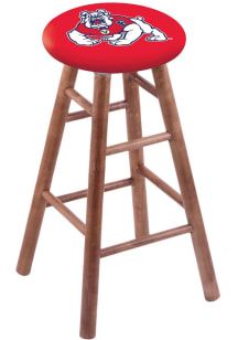 Fresno State Bulldogs Round Cushion Maple Pub Stool - Brown