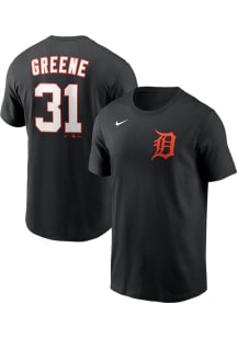 Riley Greene Detroit Tigers Black Carbon Short Sleeve Player T Shirt