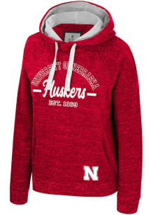 Colosseum Nebraska Cornhuskers Womens Red Piper Speckle Hooded Sweatshirt