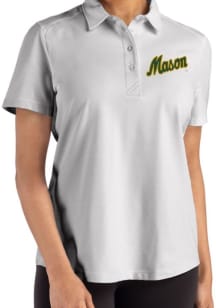 Cutter and Buck George Mason University Womens Grey Vault Advantage Short Sleeve Polo Shirt