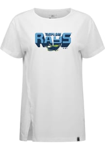 Levelwear Tampa Bay Rays Womens White Influx Retro 3D Short Sleeve T-Shirt