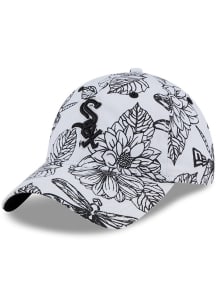 New Era Chicago White Sox White Tonal Floral Print 9TWENTY Womens Adjustable Hat