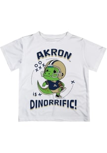 Vive La Fete Akron Zips Infant Dino-Riffic Short Sleeve T-Shirt White