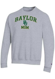 Champion Baylor Bears Mens Grey Mom Powerblend Long Sleeve Crew Sweatshirt