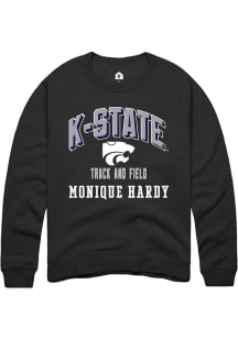 Monique Hardy  Rally K-State Wildcats Mens Black NIL Arch Logo Long Sleeve Crew Sweatshirt