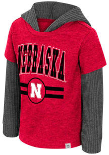 Colosseum Nebraska Cornhuskers Toddler Red Gower Long Sleeve Hooded Sweatshirt