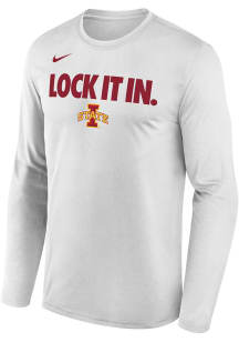 Nike Iowa State Cyclones White Basketball Postseason Bench Long Sleeve T-Shirt