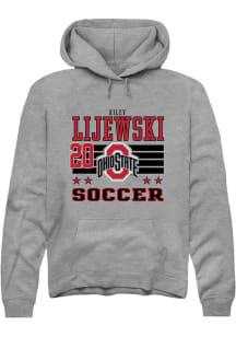 Riley Lijewski Ohio State Buckeyes Mens Grey NIL Striped Player Hood
