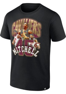 Donovan Mitchell Cleveland Cavaliers Black Quick Pass Short Sleeve Player T Shirt