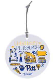 Pitt Panthers Julia Gash Ornament - White