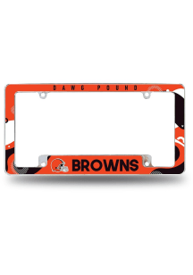 Cleveland Browns Wave All Over Chrome License Plate Frame - Silver
