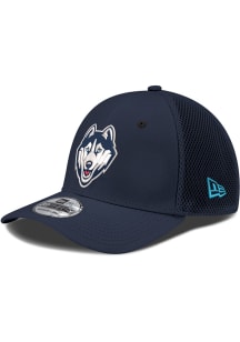 New Era UConn Huskies Mens Navy Blue Neo 39THIRTY Flex Hat