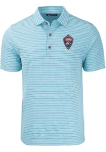 Cutter and Buck Colorado Rapids Light Blue Forge Heather Stripe Big and Tall Polo