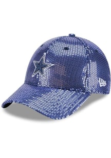 New Era Dallas Cowboys Navy Blue Sequin 9FORTY Womens Adjustable Hat